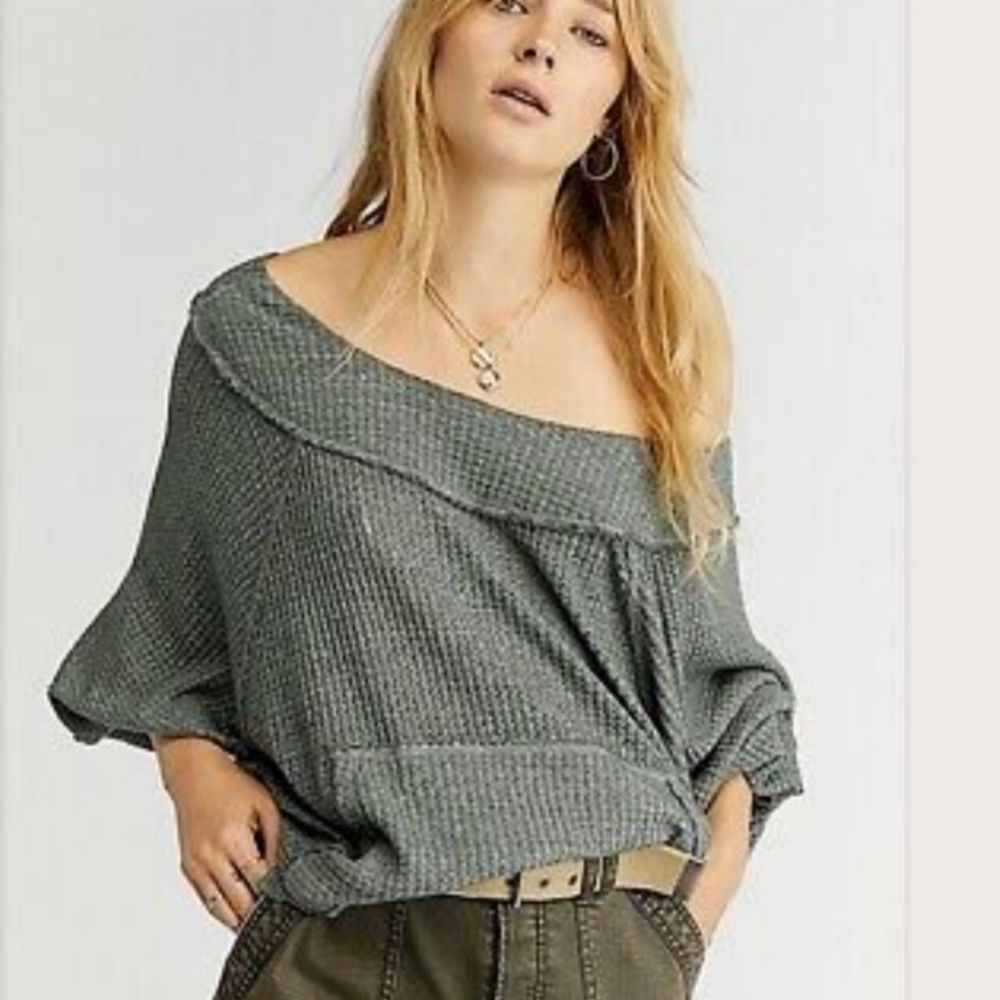 Free People We The Free Westend Thermal Top Green Women's Size XS
